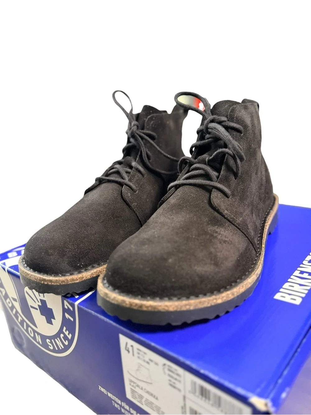 NIB Birkenstock Uppsala Chukka Black Suede Boots 41